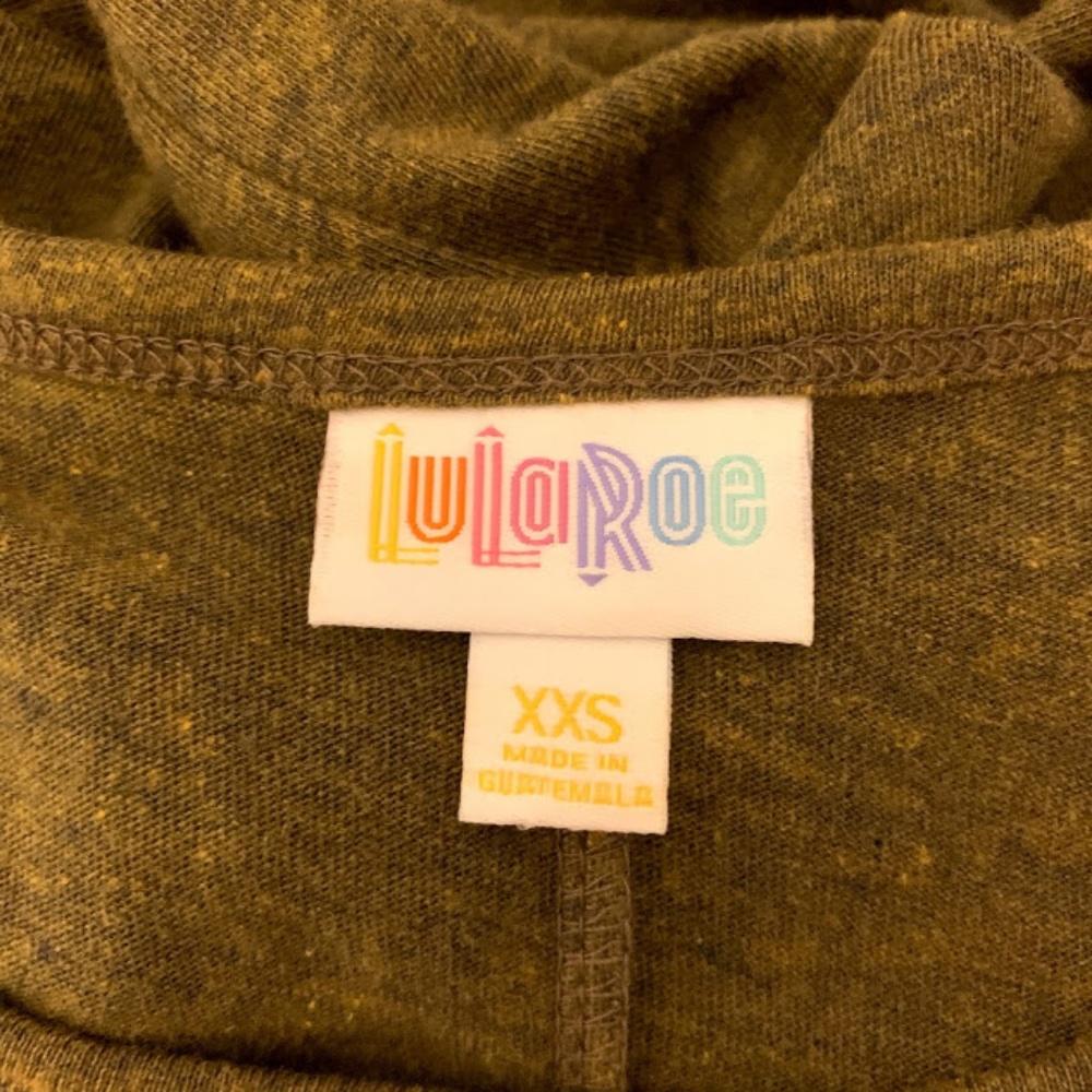 LuLaRoe Heathered Solid Army Green Carly Dress - Picture 6 of 7
